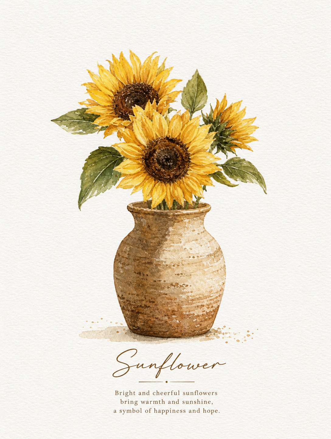 Earthenware Vase with Sunflowers Study
